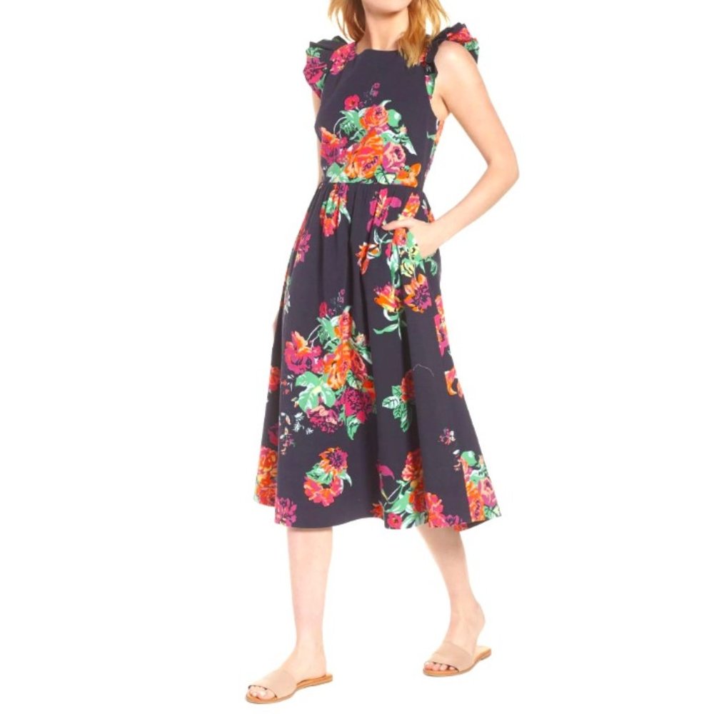 NORDSTROM  Ruffle Fit & Flare Midi Dress